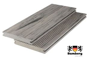 Террасная доска ДПК Bamberg Solid Fossiled, English Barnwood (Окаменелое дерево) — Black Deck